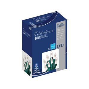 LED Cool White Mini Lights 100ct String 24 feet Indoor Outdoor Christmas Wedding